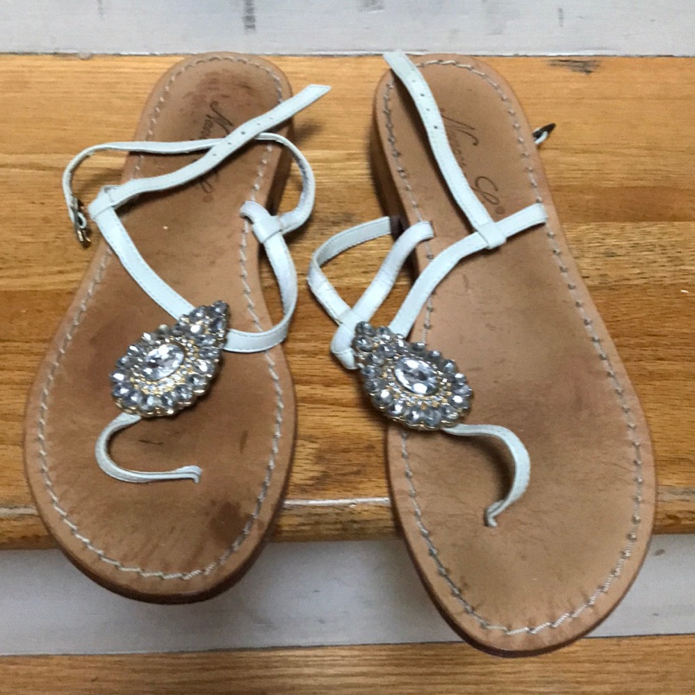White rhinestone sandal